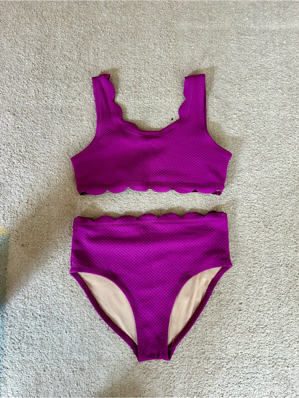 Old Navy Scalloped High-Rise Scalloped Two Piece in Vibrant Purple